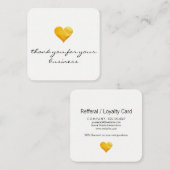 Cutesy Gold Heart Dank u Klantenkaartje (Voorkant / Achterkant)