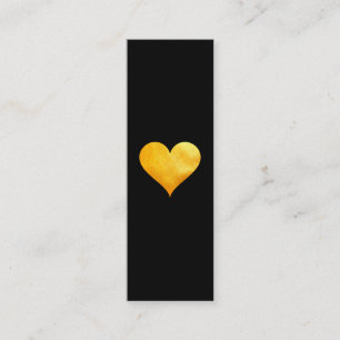 Cutesy Gold Heart Mini Visitekaartje