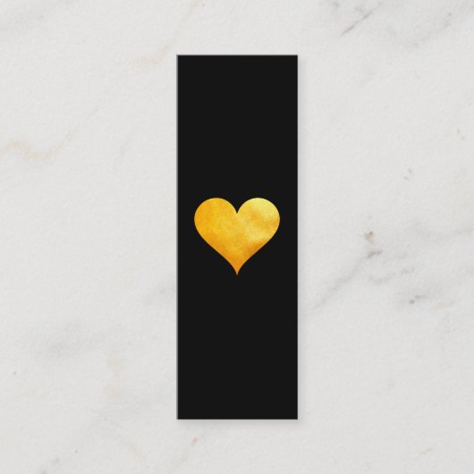 Cutesy Gold Heart Mini Visitekaartje (Voorkant)