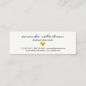Cutesy Gold Heart Mini Visitekaartje (Achterkant)