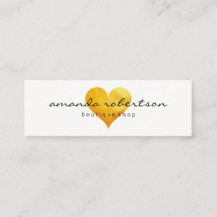 Cutesy Gold Heart Mini Visitekaartje