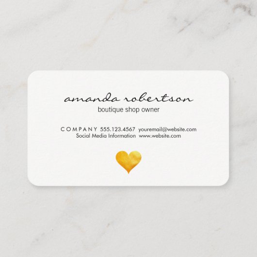 Cutesy Gold Heart Polka Dot Pattern Visitekaartje (Achterkant)