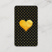Cutesy Gold Heart Polka Dot Pattern Visitekaartje (Voorkant)
