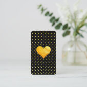 Cutesy Gold Heart Polka Dot Pattern Visitekaartje (Staand voorkant)