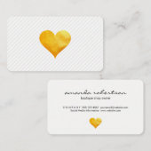 Cutesy Gold Heart Stripe Patroon Visitekaartje (Voorkant / Achterkant)