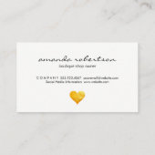 Cutesy Gold Heart Visitekaartje (Achterkant)