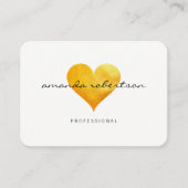 Cutesy Gold Heart Visitekaartje (Voorkant)