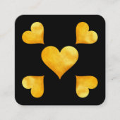 Cutesy Gold Hearts Vierkante Visitekaartje (Voorkant)