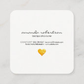 Cutesy Gold Hearts Vierkante Visitekaartje (Achterkant)