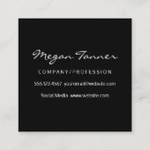 Cutesy Gray Heart Vierkante Visitekaartje (Achterkant)