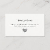 Cutesy Gray Heart Visitekaartje (Achterkant)