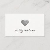 Cutesy Gray Heart Visitekaartje (Voorkant)