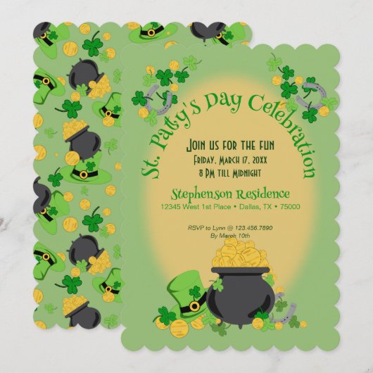 Cutesy Luck voor uitnodiging van de Ierse partij (Voorkant / Achterkant)