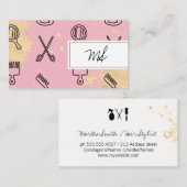 Cutesy Stylist Tools Signature Monogram Visitekaartje (Voorkant / Achterkant)