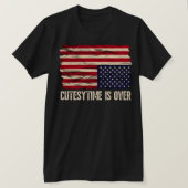Cutesytime is over ondersteboven Amerikaanse vlag T-shirt (Design voorkant)
