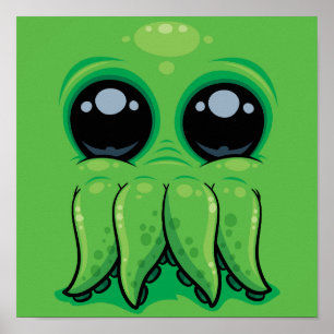 Cutethulhu Schattige Cthulhu Face Poster