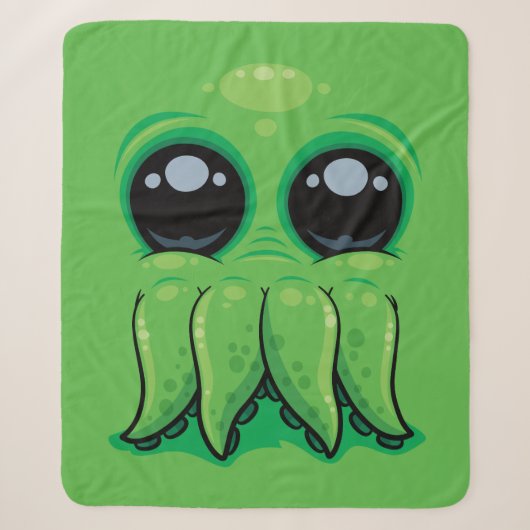 Cutethulhu Schattige Cthulhu Face Sherpa Deken (Voorkant)