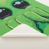 Cutethulhu Schattige Cthulhu Face Sherpa Deken (3/4)