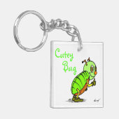 Cutey Bug Acrylische Sleutelhanger - Groen (Voorkant Links)