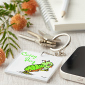 Cutey Bug Acrylische Sleutelhanger - Groen (Voorkant Rechts)