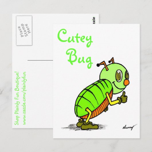 Cutey Bug Briefkaart (Voorkant / Achterkant)