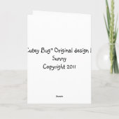 Cutey Bug "Je bent een CUTEY"-Wenskaart Kaart (Achterkant)