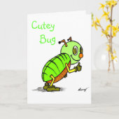 Cutey Bug "Je bent een CUTEY"-Wenskaart Kaart (Gele Bloem)