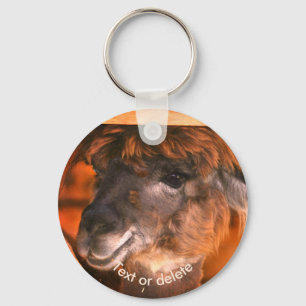 Cutey Llama Animal Gepersonaliseerd Sleutelhanger