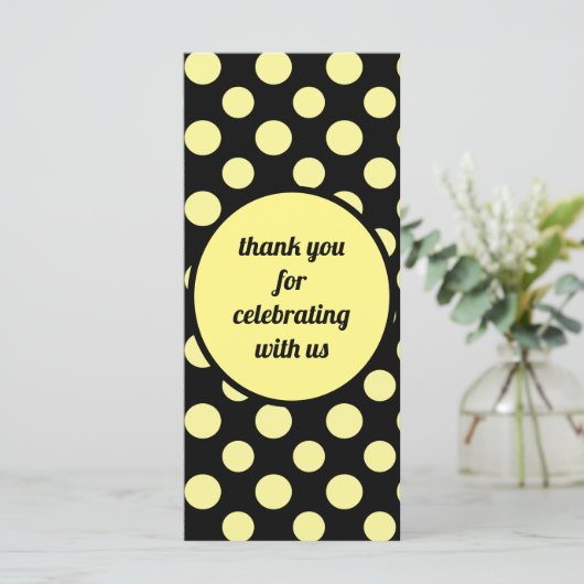 CuteYellow Black Big Polka Dots Pattern (Staand voorkant)
