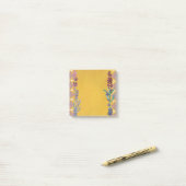 Cutgeel floraalpatroon. Botanische lila bloem Post-it® Notes (Op bureau)