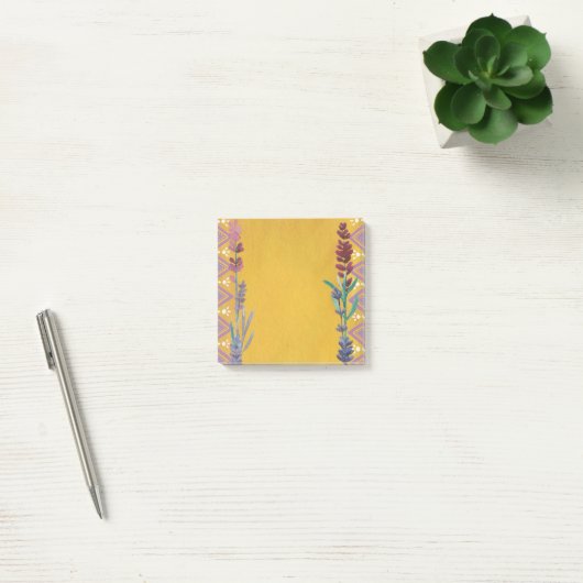 Cutgeel floraalpatroon. Botanische lila bloem Post-it® Notes (Kantoor)