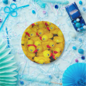 Cutgeel patroon van rubberkokers papieren bordje (Feest)