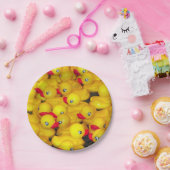 Cutgeel patroon van rubberkokers papieren bordje (Feest)