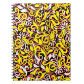 Cutgeel wit roze abstracte florale floranje notitieboek (Voorkant)