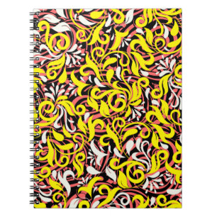 Cutgeel wit roze abstracte florale floranje notitieboek