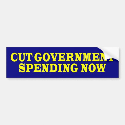cutGovtSpendingNow Bumpersticker (Voorkant)