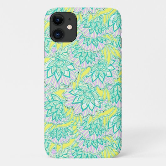 Cutgroen geel floraalpatroon Case-Mate iPhone case (Achterkant)