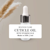 Cuticle Oil 3ml MINI Dropper Bottle Label