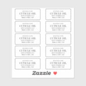 Cuticle Oil 3ml MINI Dropper Bottle Label (Vel)