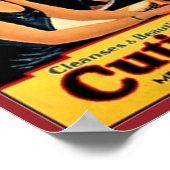  Cuticura Shampoo Ad Beauful Woman in de stad Poster (Hoek)