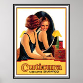 Cuticure medicated shampoo vintage poster (Voorkant)