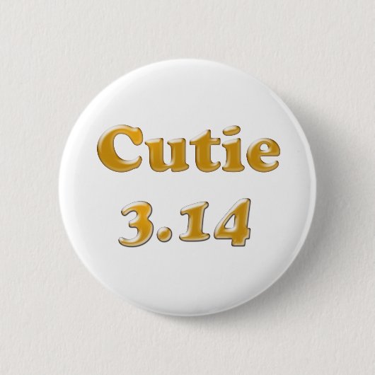 Cutie 3.14 Pi Dag Ronde Button 5,7 Cm (Voorkant)