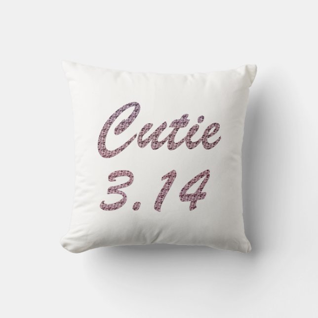 Cutie 3.14 Pi Dag Roze Kussen (Voorkant)