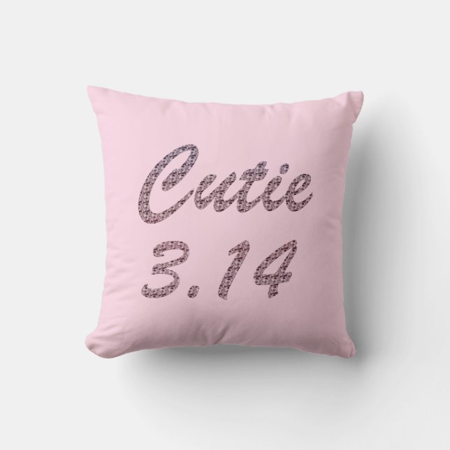 Cutie 3.14 Pi Dag Roze Kussen (Voorkant)