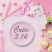 Cutie 3.14 Pi Dag Roze Papieren Bordje (Feest)