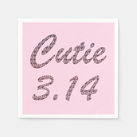 Cutie 3.14 Pi Dag Roze Servet (Voorkant)