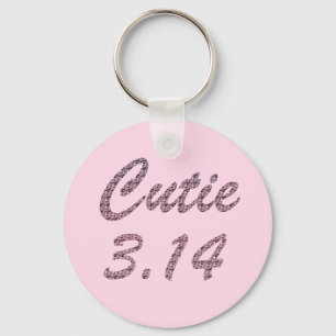 Cutie 3.14 Pi Dag Roze Sleutelhanger