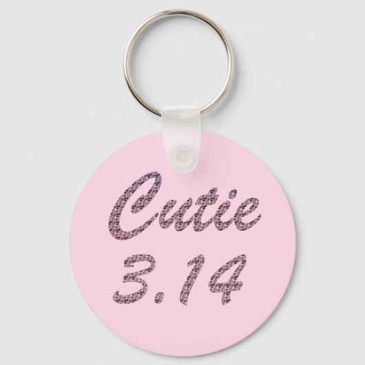 Cutie 3.14 Pi Dag Roze Sleutelhanger (Voorkant)