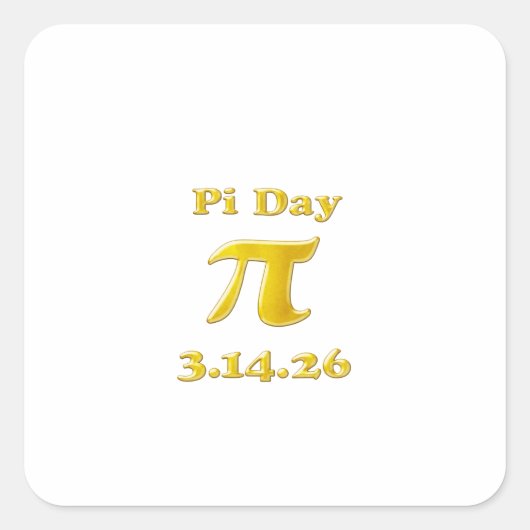 Cutie 3.14 Pi Day Vierkante Sticker (Voorkant)