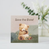 Cutie Baby Beer Waterverf Baby shower Save The Date (Staand voorkant)